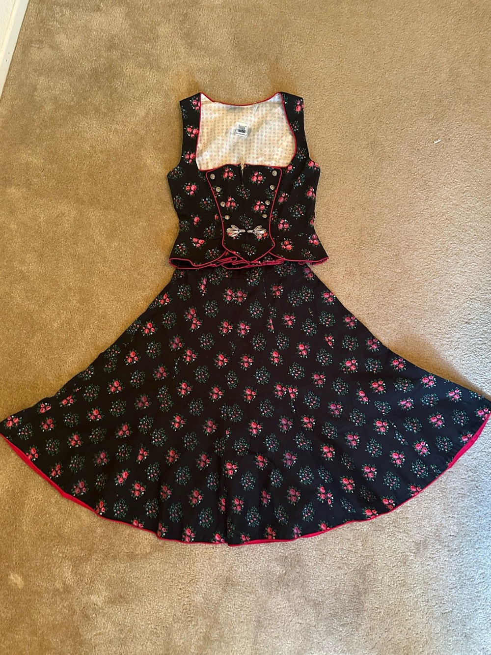Vintage Hanne Modell authentic dirndl 100% baumwolle